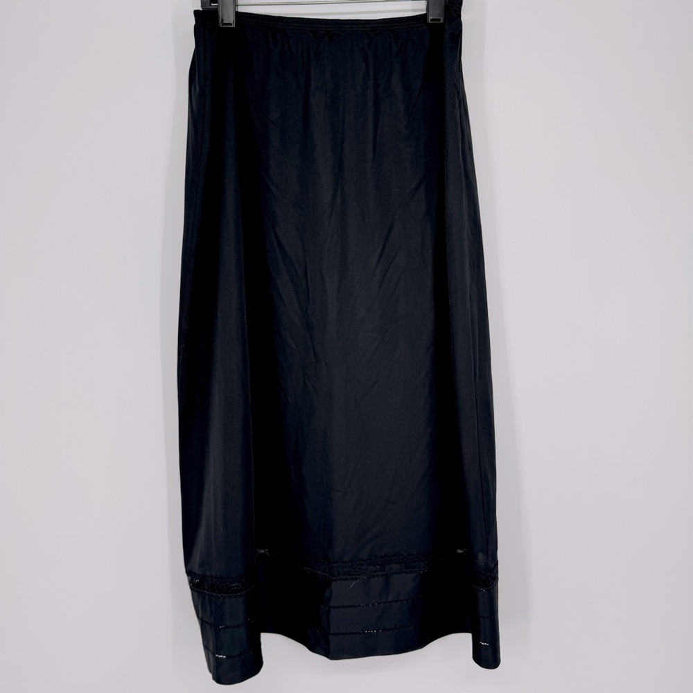 Vintage Lorraine black midi length slip skirt